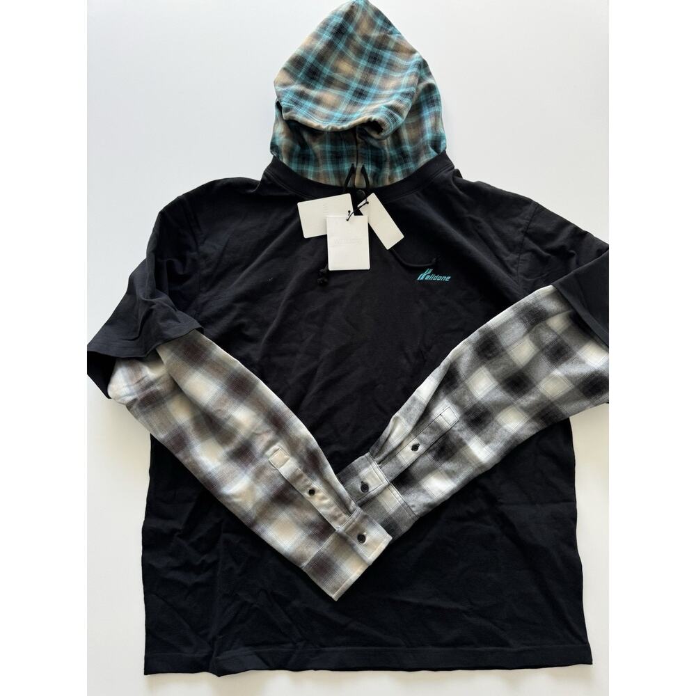 We11done Black Checkered Patch Long-Sleeved T Shirt XL NWT